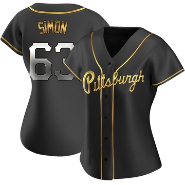 Black Golden Replica Ronny Simon Women's Pittsburgh Pirates Alternate Jersey