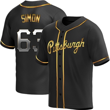 Black Golden Replica Ronny Simon Youth Pittsburgh Pirates Alternate Jersey