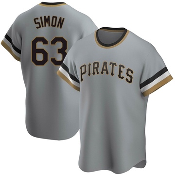 Gray Replica Ronny Simon Men's Pittsburgh Pirates Road Cooperstown Collection Jersey