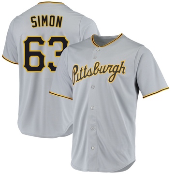 Gray Replica Ronny Simon Youth Pittsburgh Pirates Road Jersey